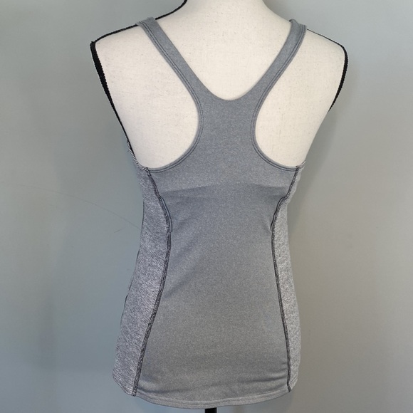 Lucy Athletic Razor Back Adjustable Bra Workout Grey Tank Top - Picture 4 of 5